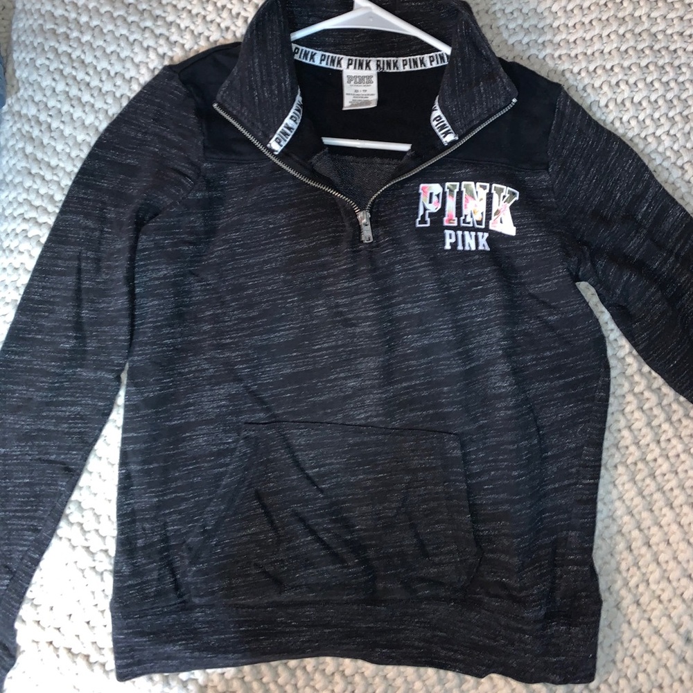 pink vs half zip up